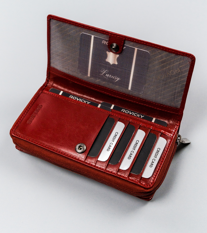 Skórzany damski portfel Rovicky CPR-8931-BAR RFID