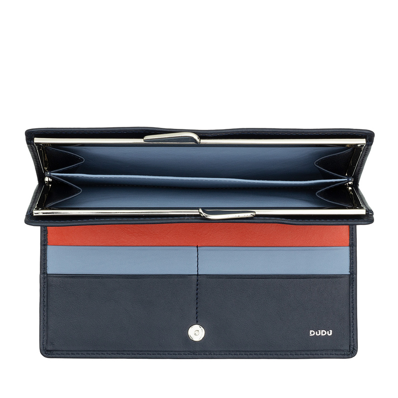 Podłużna damska portmonetka skórzana duża DUDU