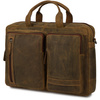 Torba męska skórzana na ramię laptopa duża brązowa nubuk biznesowa Beltimore N07