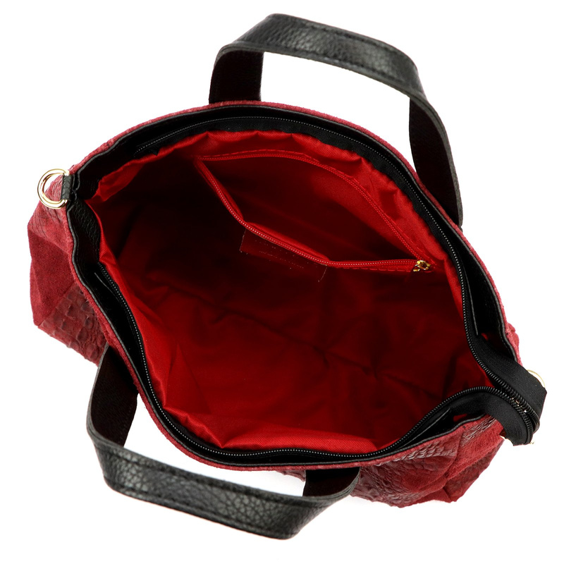 Luka duży damski kuferek skóra naturalna torebka z paskiem i kieszenią