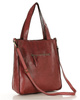 Torebka damska shopper A4 skóra naturalna - MARCO MAZZINI czerwona