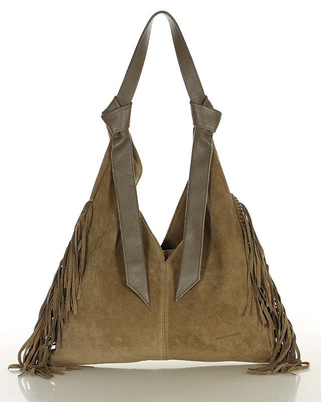 Torebka damska worek hobo bag skóra naturalna - MARCO MAZZINI czarna