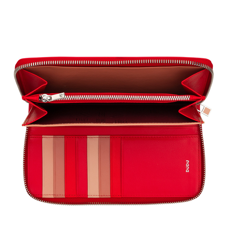 DuDu duża damska portmonetka skóra naturalna portfel podłużny klasyczny