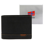 Nordee składany męski portfel skóra naturalna rozbudowany bez zapięcia