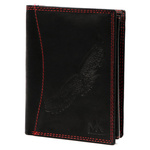 Money Kepper portfel skóra naturalna męski rozbudowany duży wzór z ptakiem