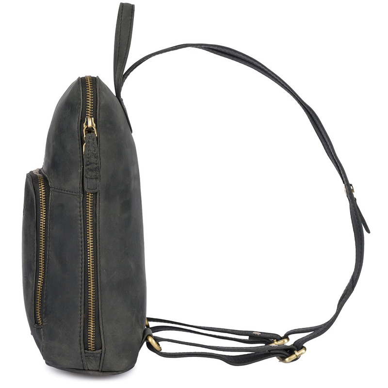 Plecak skórzany damski czarny skóra naturalna nubuk Beltimore S11