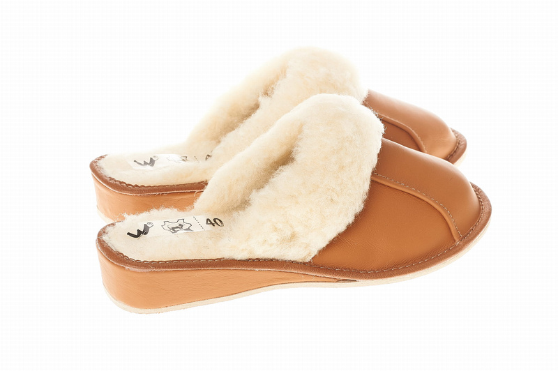 Wójciak Podhale damskie domowe kapcie wygodne skóra naturalna
