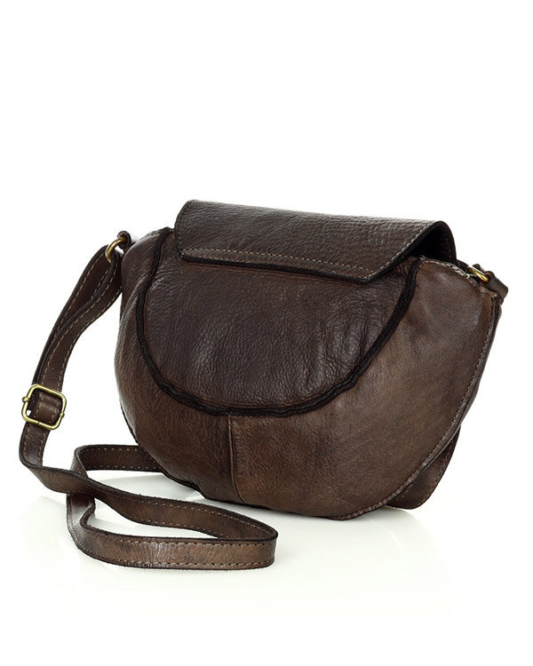 Marco Mazzini Torebka listonoszka skórzana saddle bag brąz caffe