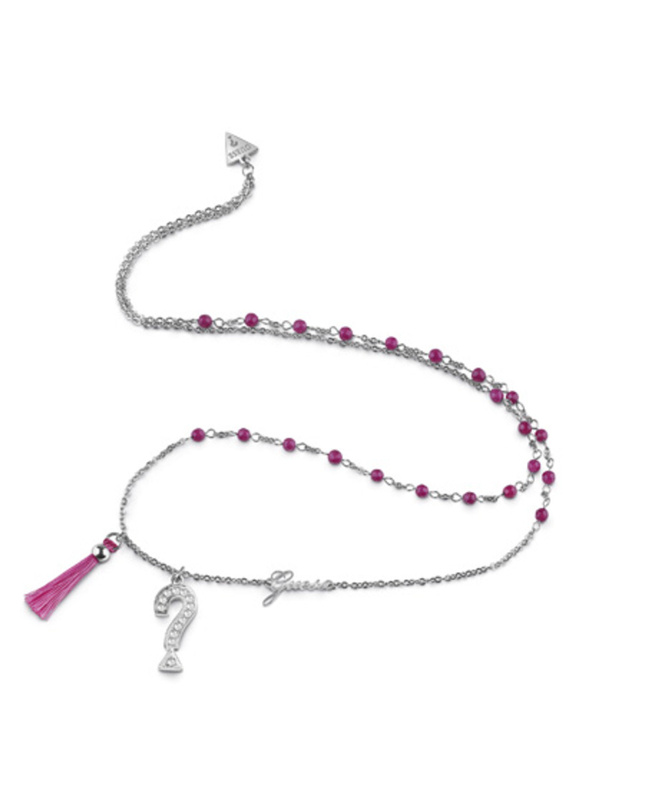 Biżuteria GUESS UBN85006. Naszyjnik, Kolor srebrny. Kobieta.
