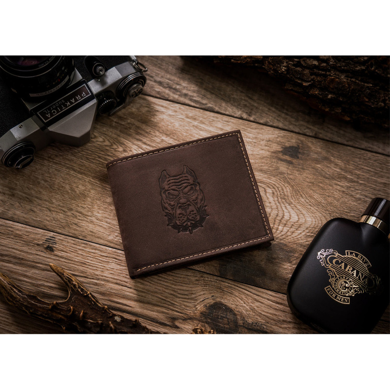 Skórzany męski portfel Wild ANIMALS N992-CHM-DOG-2