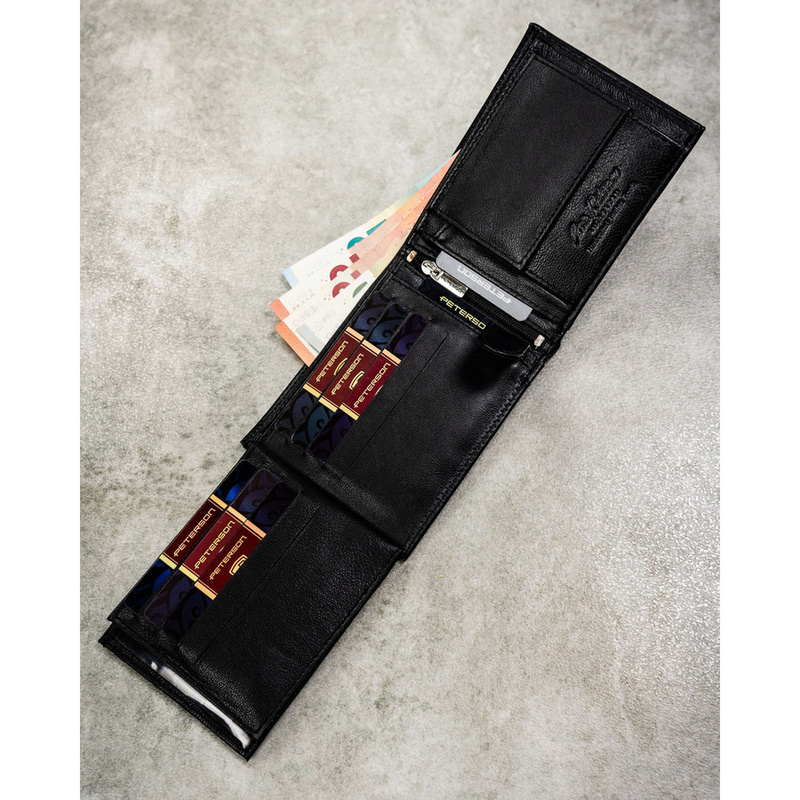 Meski zestaw prezentowy skóra naturalna Peterson PTN SET N992-DOT BLACK