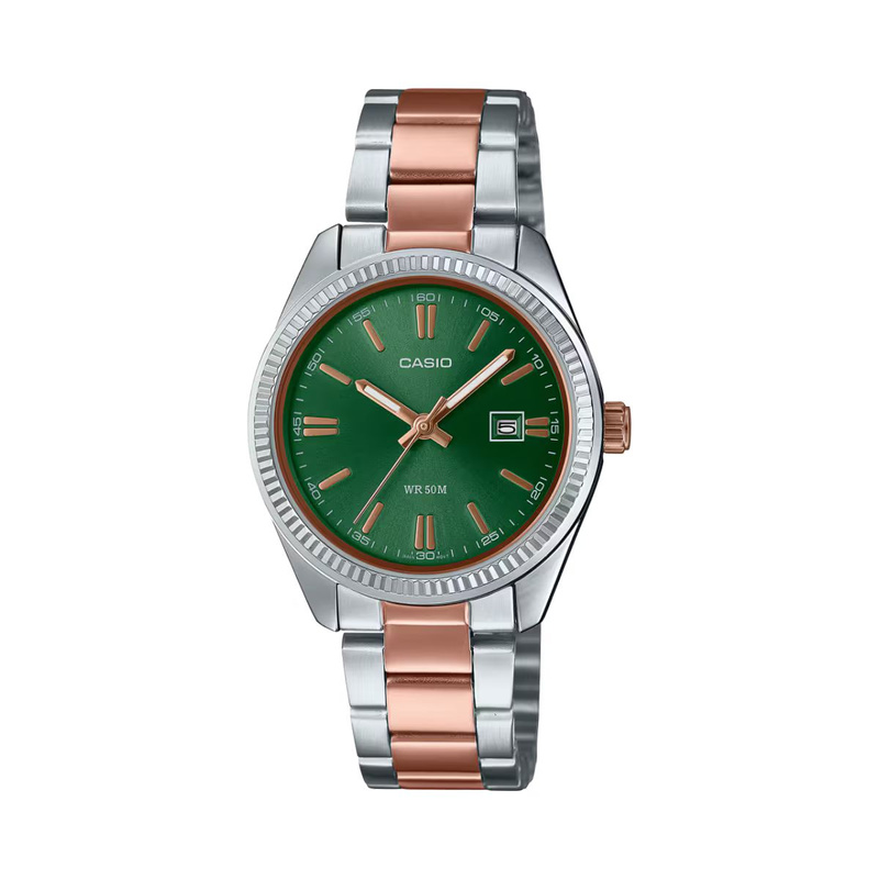 Zegarek CASIO LTP1302PRG3AV. Kwarcowy, Kolor zielony. Kobieta.