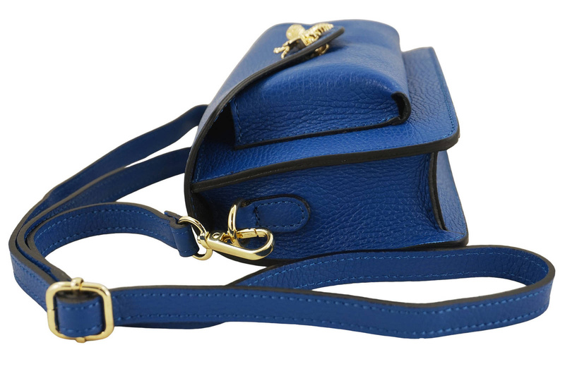 Torebka damska wizytowa skórzana - Chabrowa