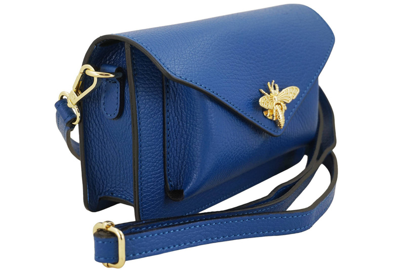 Torebka damska wizytowa skórzana - Chabrowa