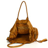 Duża torebka skórzana oversize style shopper bag - MARCO MAZZINI brąz camel
