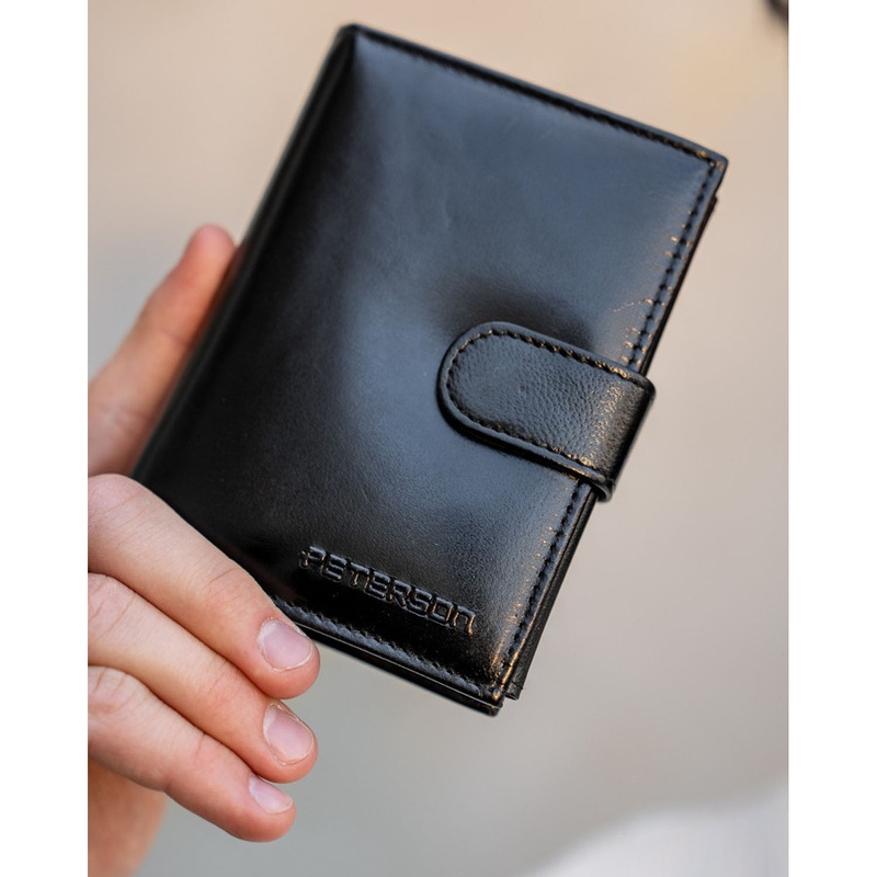 Meski zestaw prezentowy skóra naturalna Peterson PTN SET N4L-NGV-BW BLACK