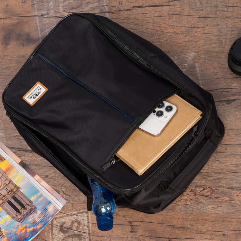 Plecak Podróżny Lekki Bagaż Podręczny Samolotowy Ryanair Wizzair Beltimore czarno granatowy Q77