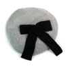 Angorkowy Beret Z Kokardką