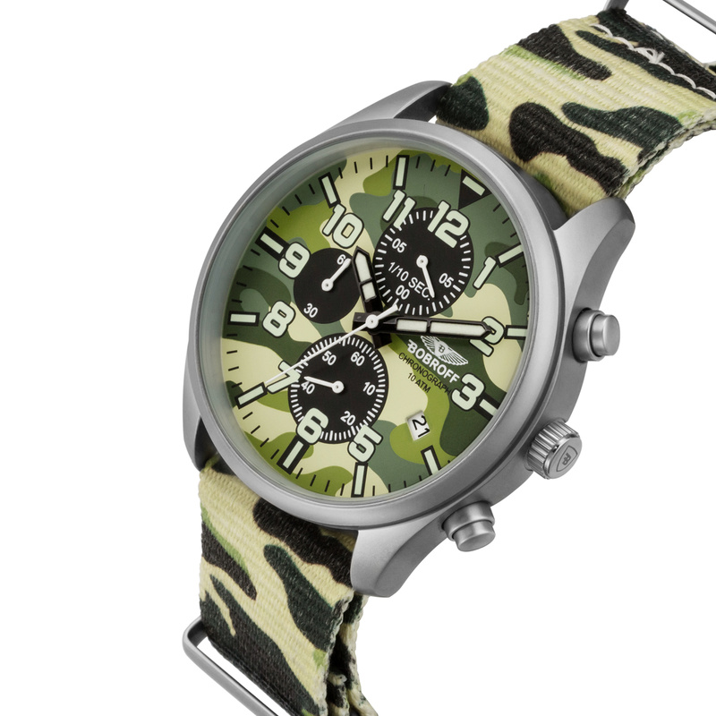 Zegarek BOBROFF BF0020. Kwarcowy, Kolor CAMOUFLAGE. Mężczyzna.