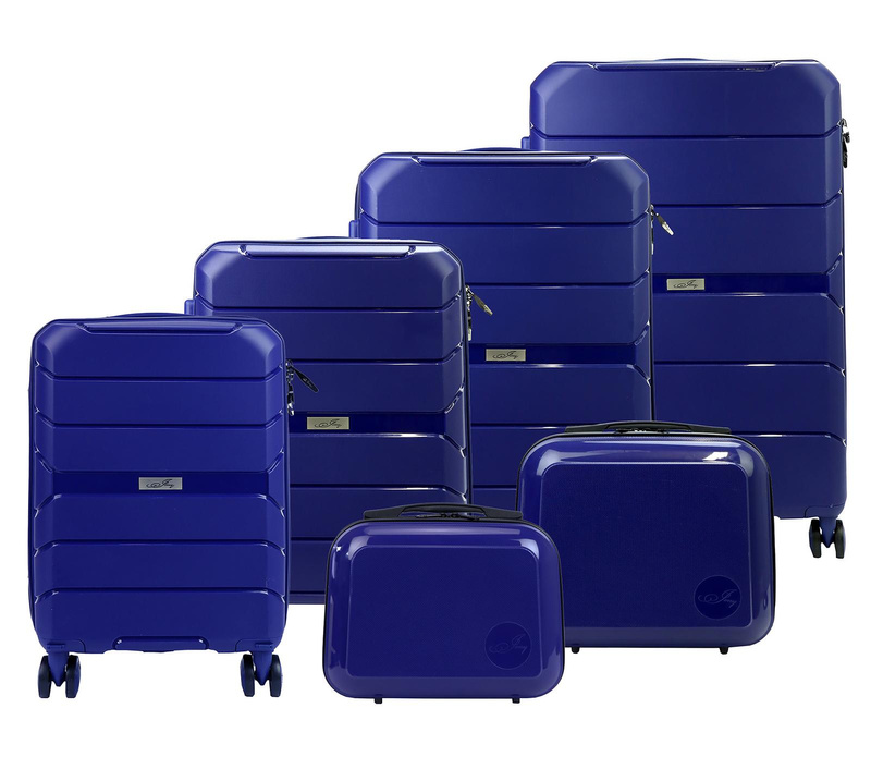 Jony zestaw podróżny 4 walizki na kółkach i 2 kosmetyczki ABS materiał