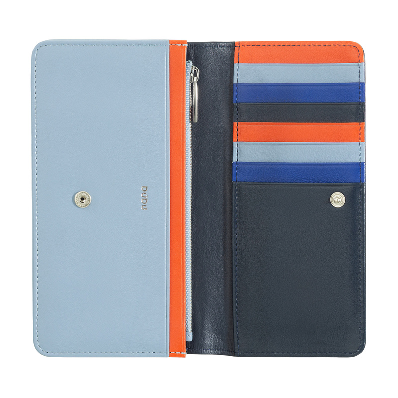 DUDU portfel damski skóra naturalna podłużna portmonetka zatrzask