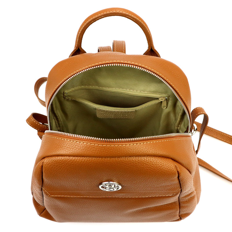 Gregorio damski miejski plecak-torebka skóra naturalna z kieszeniami