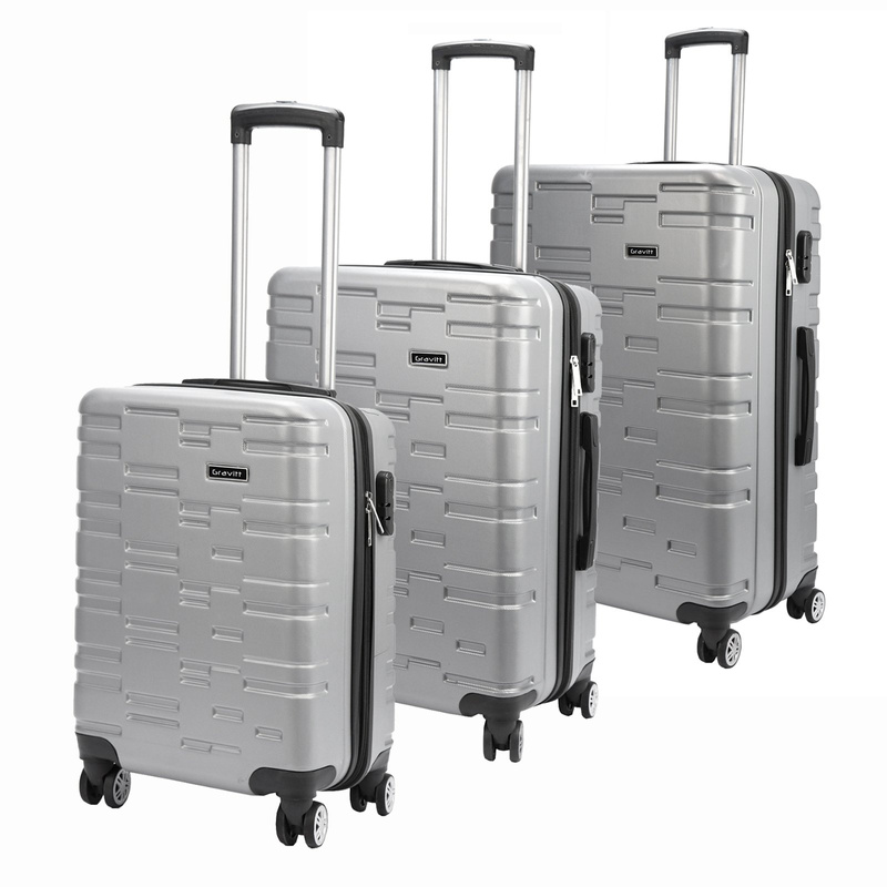 Gravitt zestaw 3 walizek podróżnych na kółkach materiał ABS zamek na kod