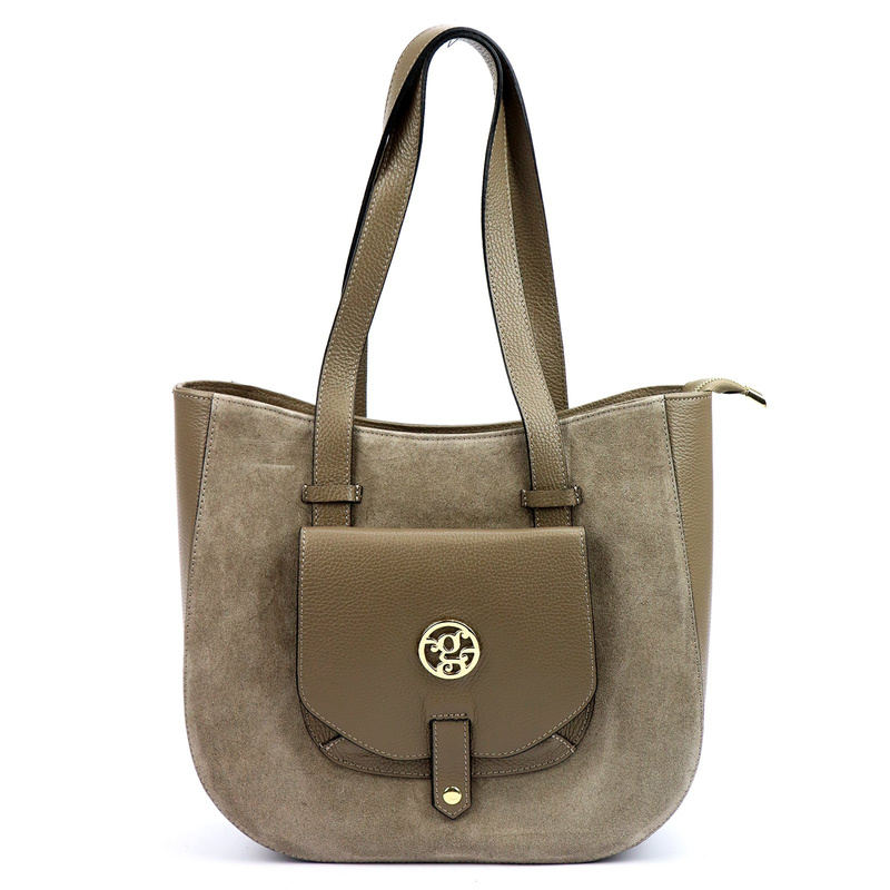 Elegancka Skórzana damska shopperbag torebka na ramię Gregorio z kieszenią