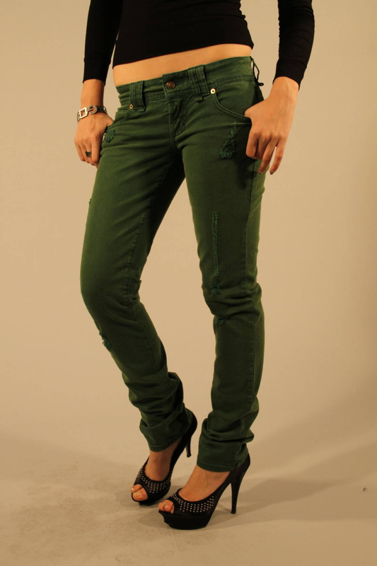 JOHN GALLIANO JEANS DENIM DAMSKI ZIELONY