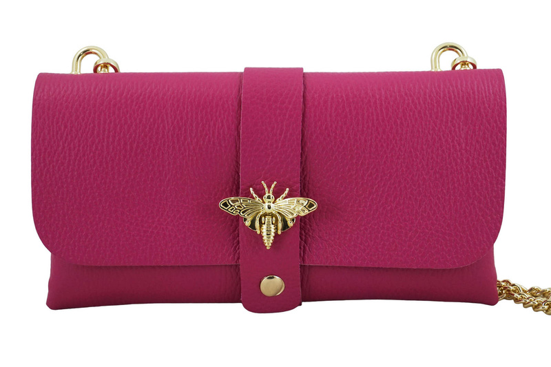 Torebka kopertówka na łańcuszku - Fuksja