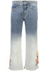 Damskie jeansy culotte Desigual z kwiatowym haftem