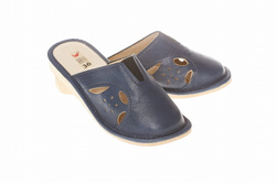 Wójciak Podhale damskie kapcie domowe skórzane klin o wysokości 2,5 cm