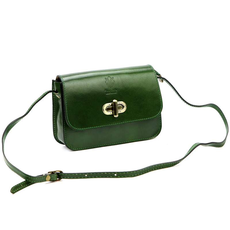 Florence Skórzana elegancka damska listonoszka torebka na ramię z klapą