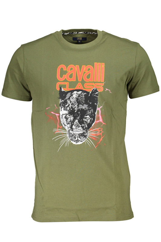 CAVALLI CLASS T-SHIRT Z KRÓTKIM RĘKAWEM MĘSKI ZIELONY