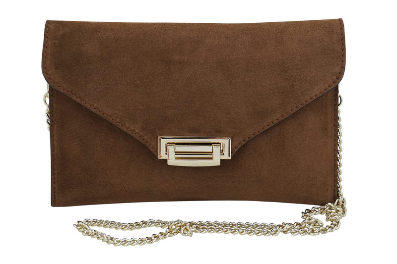Stylowa kopertówka zamszowa Barberinis - Brązowa