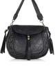Marco Mazzini Torebka classic saddle bag ze skóry naturalnej na ramie czarna