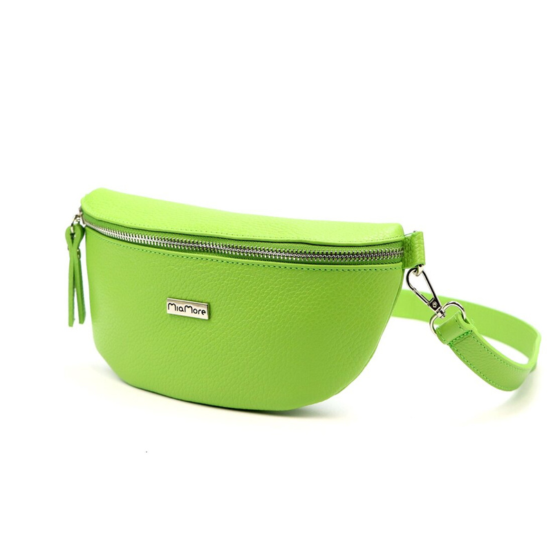 MiaMore damska saszetka nerka skóra naturalna przez ramię z kieszenią