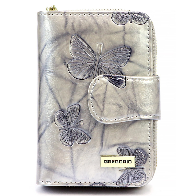 Gregorio portfel damski skóra naturalna lakierowana pionowa portmonetka