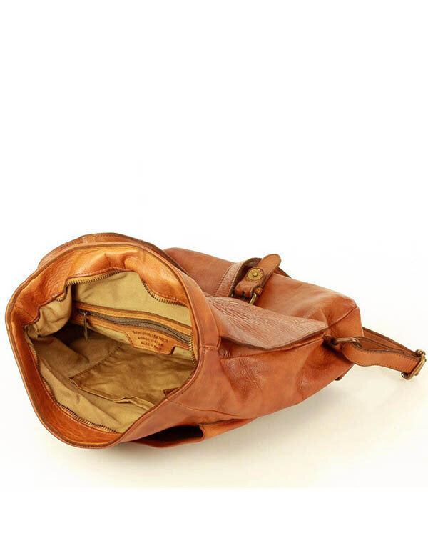 MARCO Miejski plecak skórzany w stylu old look handmade leather brąz camel