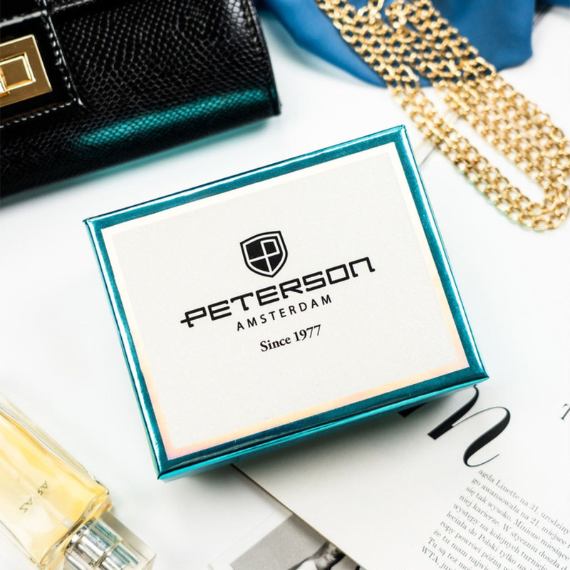 skóra naturalna + Damski portfel ze skóry ekologicznej Peterson PTN PX33-1-NPK