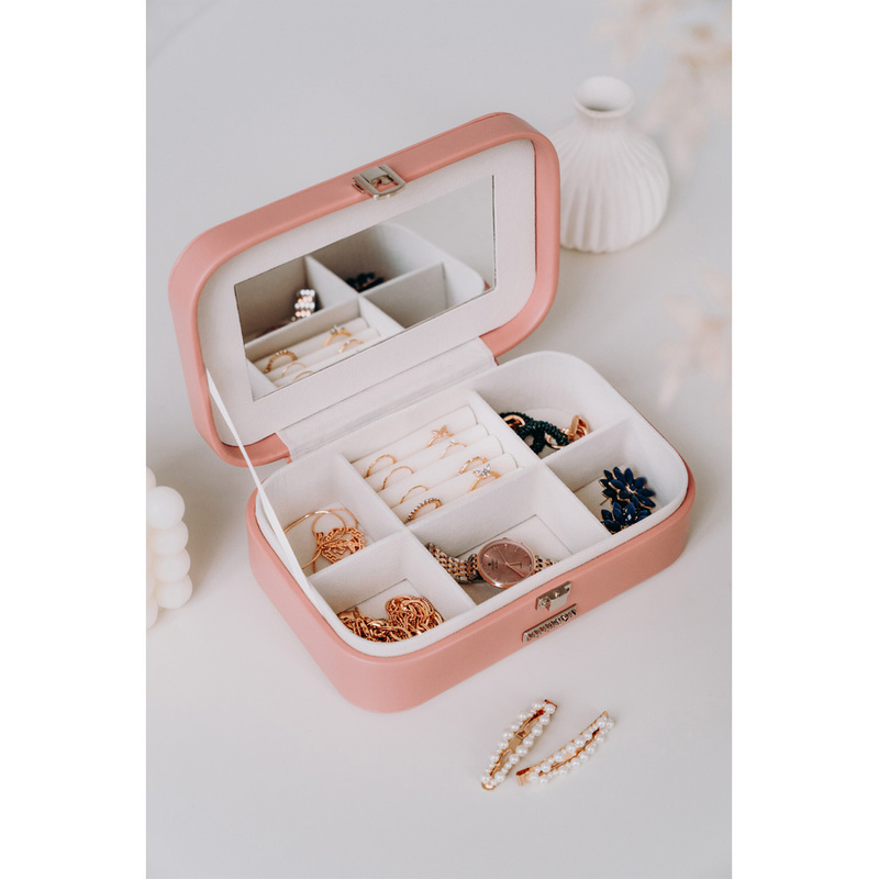 Stylowy organizer na biżuterię z lusterkiem - Peterson
