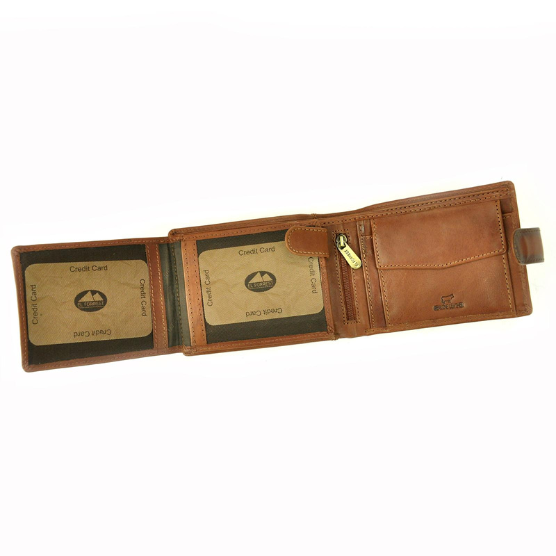 EL FORREST męski portfel skóra naturalna rozbudowany ochrona RFID