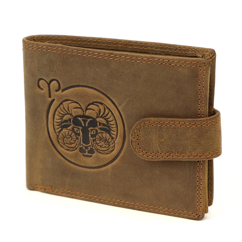 Nordee męski portfel skóra naturalna na zatrzask z indywidualnym wzorem