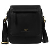 Skórzana, czarna torba męska na ramię zamykana suwakiem i klipsem magnetycznym - Peterson