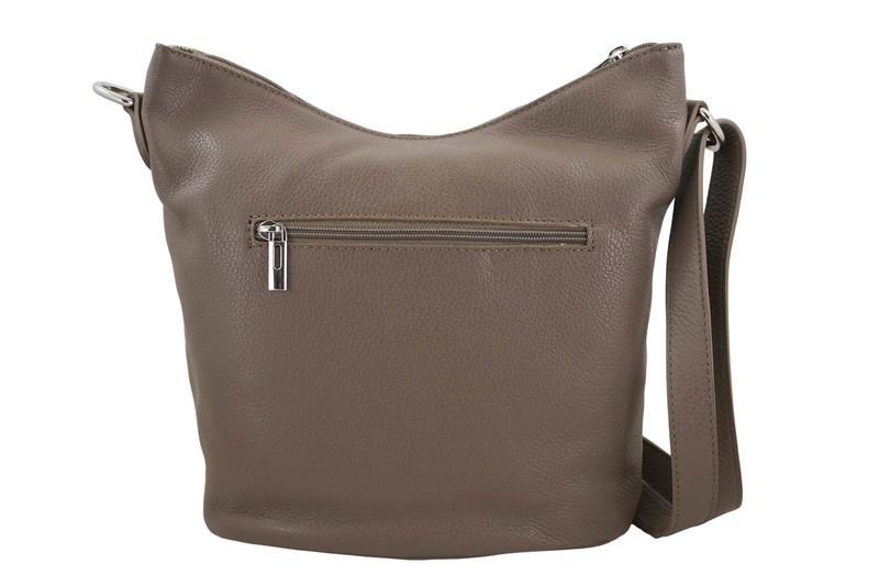 Modna torebka włoska skórzana - Beżowa ciemna