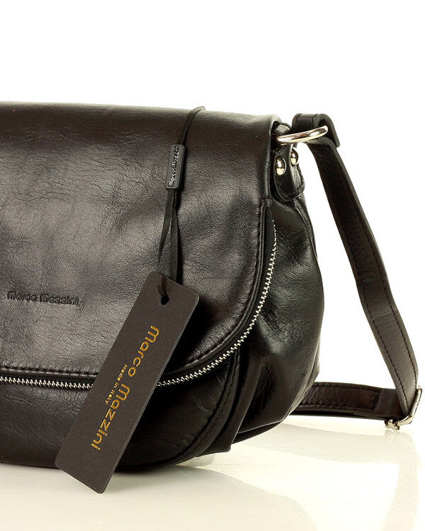 Torba listonoszka damska skórzana - MARCO MAZZINI savage czarny