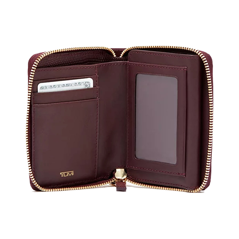 Portfel TUMI Voyageur SLG 0196382BRT988 bordowy nylonowy, kompaktowy z zamkiem