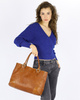 Torebka do ręki kuferek genuine leather made in Italy - MARCO MAZZINI camelowa