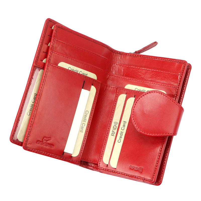 EL FORREST damski portfel skóra naturalna pionowa portmonetka duża zatrzask