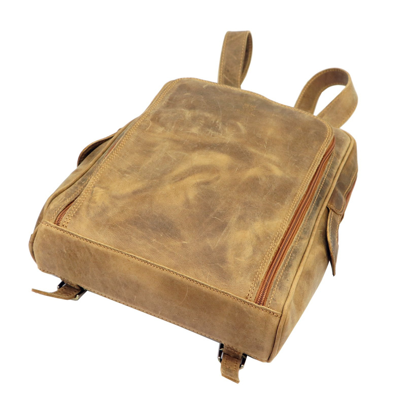 Duży Miejski pojemny plecak z prawdziwej skóry z kieszeniami Florence